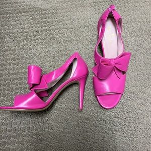 Kate spade hot pink bow heeled sandals